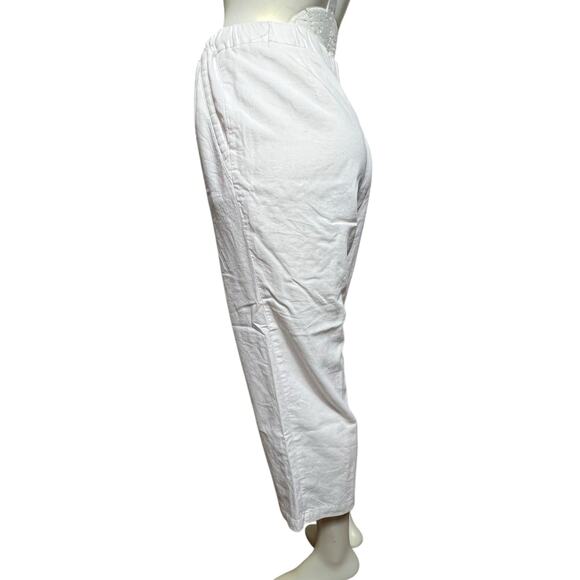 SAG Harbor White Linen Blend Drawstring Pants Size 14 – Casual Comfort - Picture 4 of 16